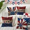 4th of July Patriotic Independence Memorial Day Throw Pillow Covers 18 x 18 Set of 4